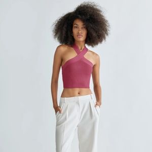 Sculpt Knit Criss Cross Cropped Tank